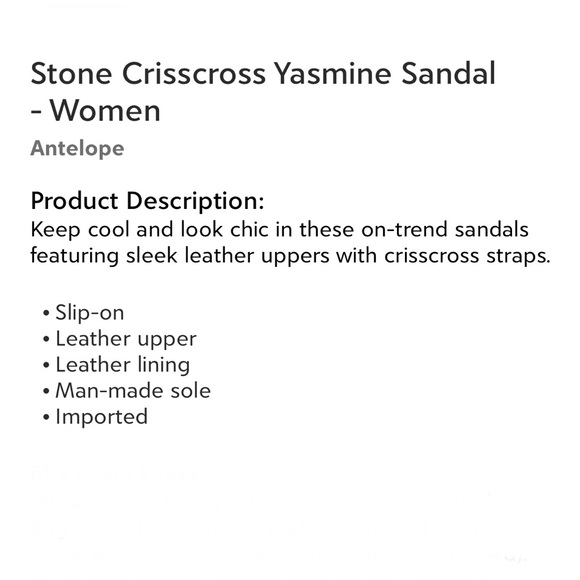 Antelope Stone Crisscross Yasmine Tan Leather Sandals Women’s Size EU 37 NIB - Picture 6 of 6